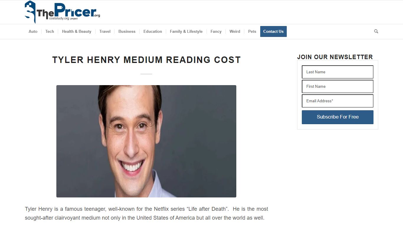 Tyler Henry Medium Reading Cost - In 2022 - The Pricer