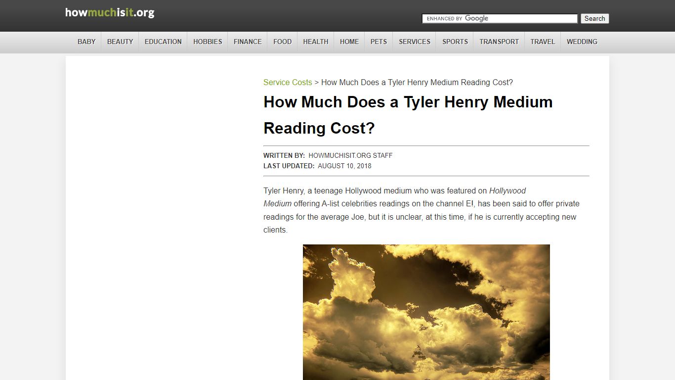 How Much Does a Tyler Henry Medium Reading Cost?